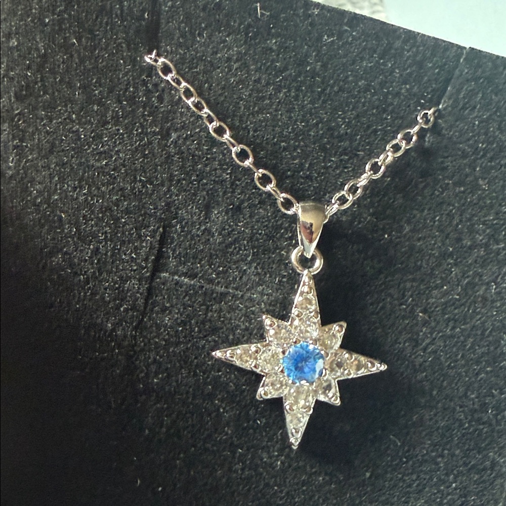 Taylor Swift Vision in a Rose Blush Blue Stone Necklace evermore FAN MADE - Picture 2 of 4